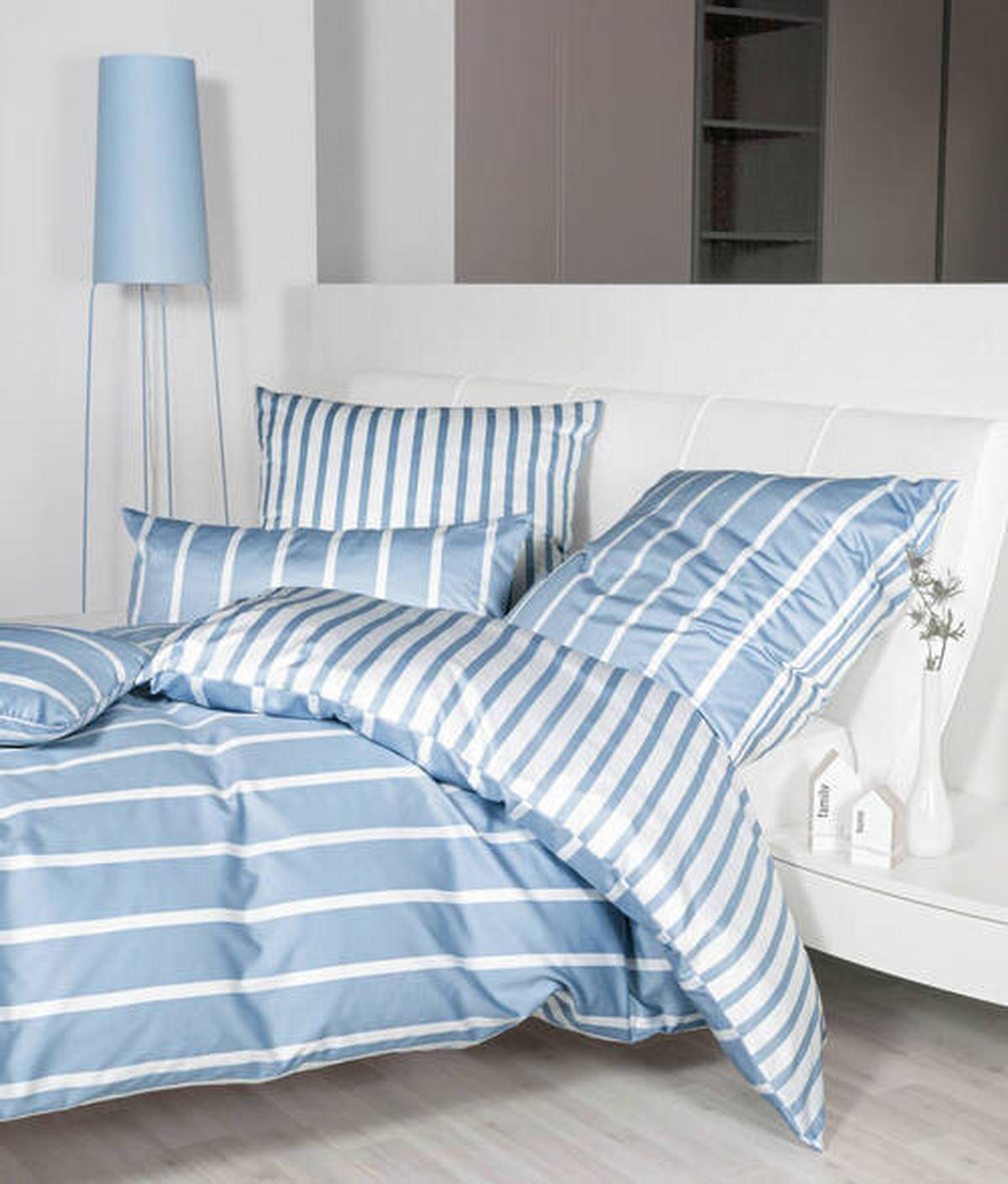 KISSENHÜLLE GENTANO 40/80 cm  - Blau/Weiß, Design, Textil (40/80cm) - Janine