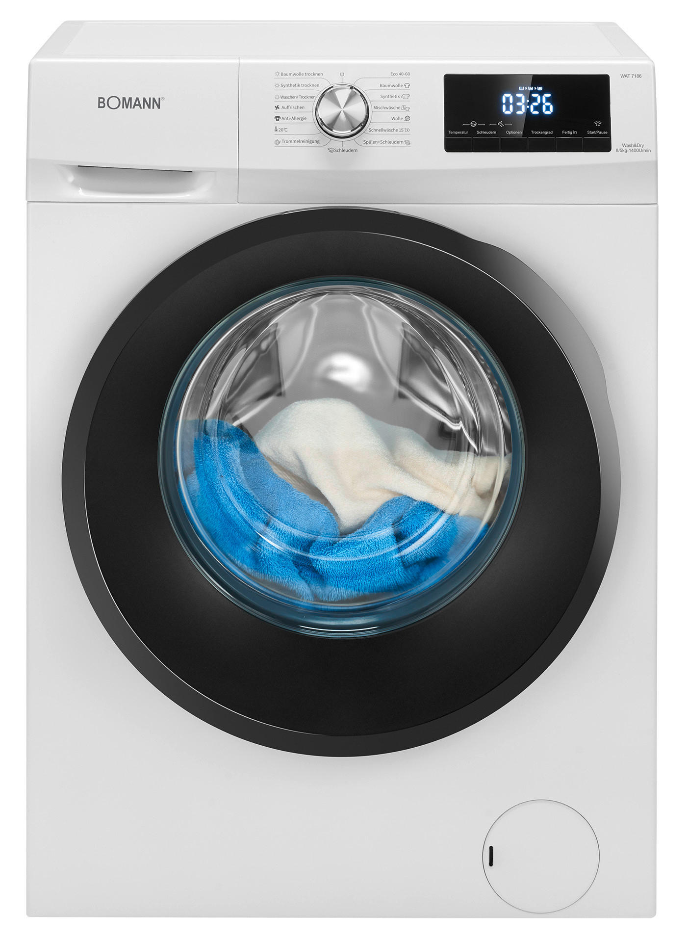 WASCHTROCKNER WAT 7186 WS  - Weiß, Basics, Glas/Kunststoff (60/85/54cm) - Bomann