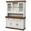 BUFFET 143/196,5/45 cm  in Weiß, Eiche dunkel  - Eiche dunkel/Weiß, MODERN, Glas/Holz (143/196,5/45cm) - MID.YOU