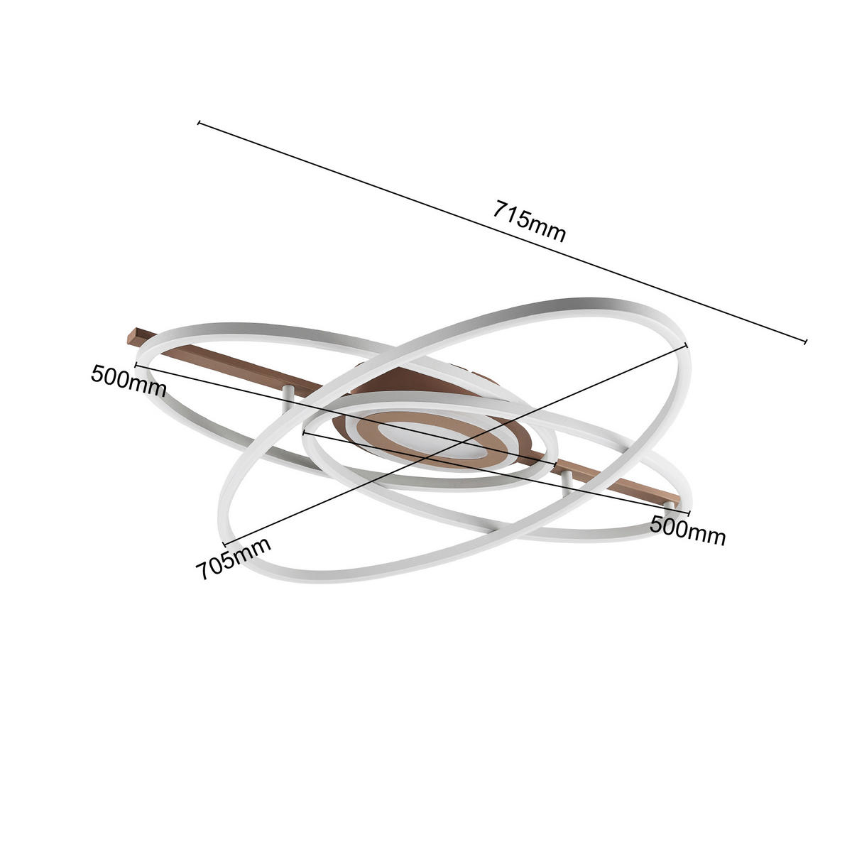 LED PLAFONJERA Saturn  - šampanjac/svetlosiva, Dizajnerski, metal/plastika (71,5/70,5/10,5cm) - Novel