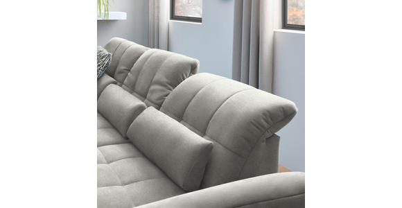 ECKSOFA  in Flachgewebe Hellgrau  204/341 cm  - Hellgrau/Schwarz, Design, Textil/Metall (204/341cm) - Xora