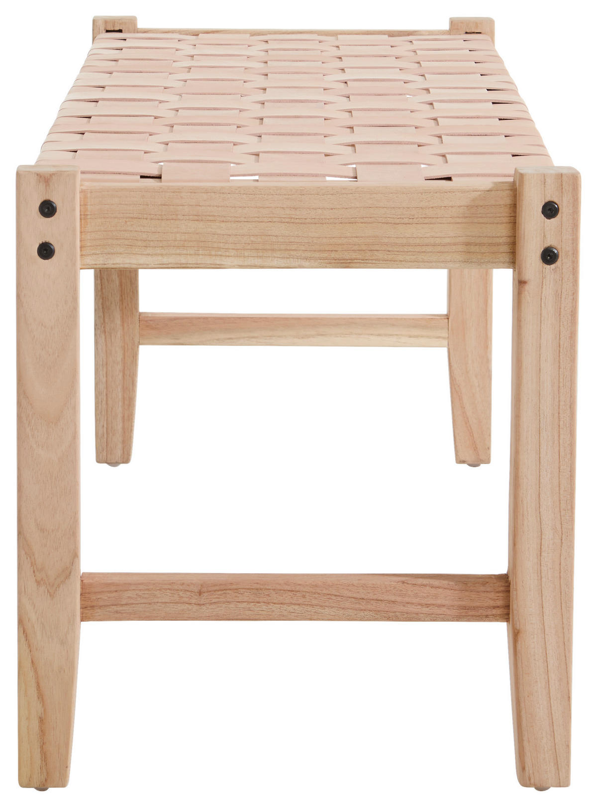 SEDACÍ LAVICE, dřevo, kůže, 120/45/40 cm - přírodní barvy/barvy ořechu, Design, dřevo/kůže (120/45/40cm) - Livetastic