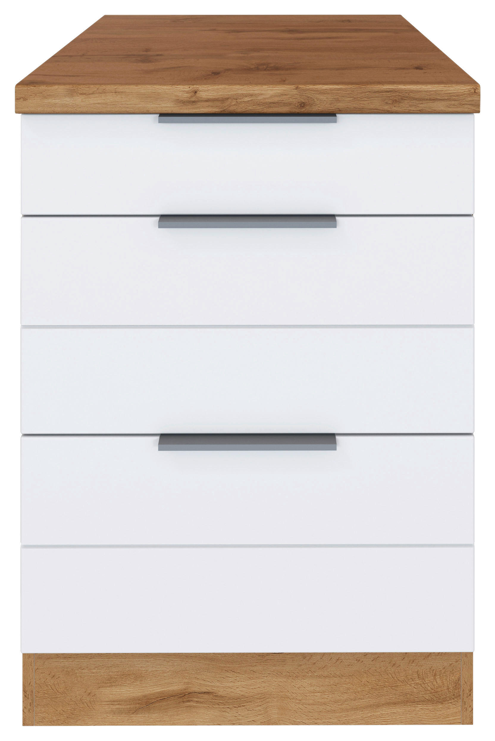 KÜCHENUNTERSCHRANK 60/86/60 cm in Weiss, Eiche Wotan - Weiss/Eiche Wotan, Design, Holzwerkstoff/Metall (60/86/60cm) - Held