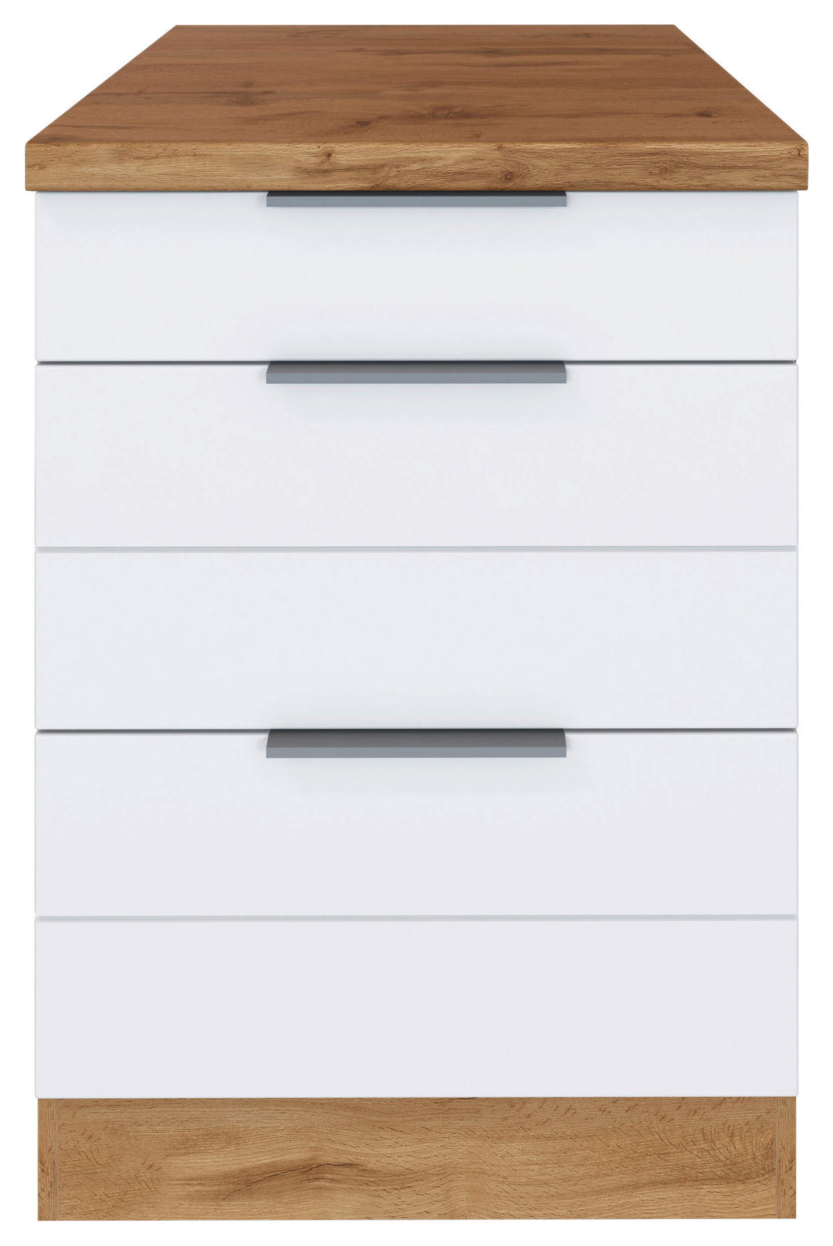 KÜCHENUNTERSCHRANK 60/86/60 cm  in Weiss, Eiche Wotan  - Weiss/Eiche Wotan, Design, Holzwerkstoff/Metall (60/86/60cm) - Held