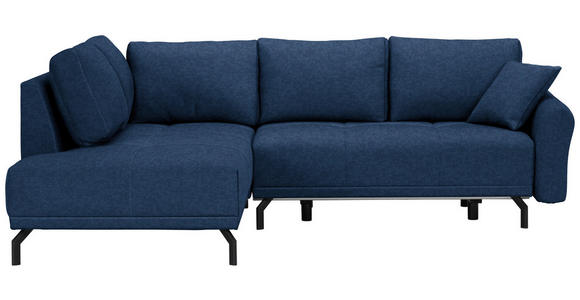 ECKSOFA in Webstoff Dunkelblau  - Schwarz/Dunkelblau, LIFESTYLE, Textil/Metall (191/250cm) - Carryhome