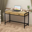 SCHREIBTISCH 120/48/76 cm Schwarz, Eiche Artisan Stauraum  - Schwarz/Eiche Artisan, Design, Holzwerkstoff/Metall (120/48/76cm) - Carryhome