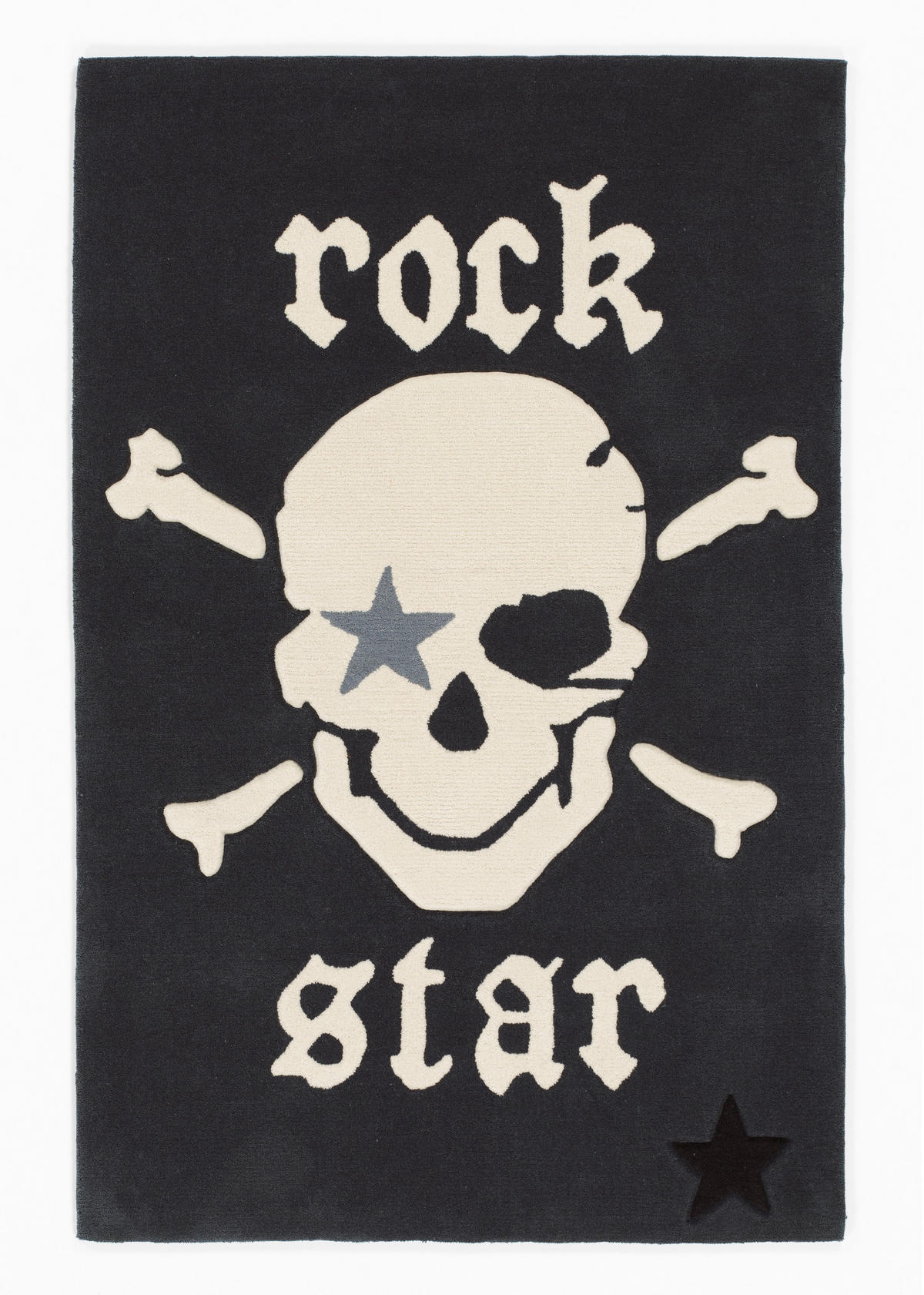KINDERTEPPICH 160/230 cm Rock Star  - Dunkelgrau/Schwarz, Trend, Naturmaterialien/Textil (160/230cm)