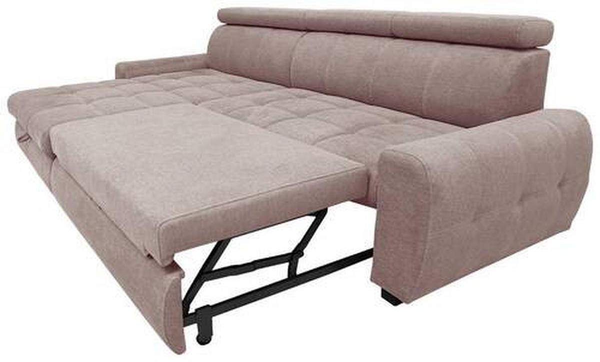 Wohnlandschaft inkl.Funktionen in Webstoff Silberfarben  - Weiss/Silberfarben, Lifestyle, Kunststoff/Textil (173/276cm) - Stylife