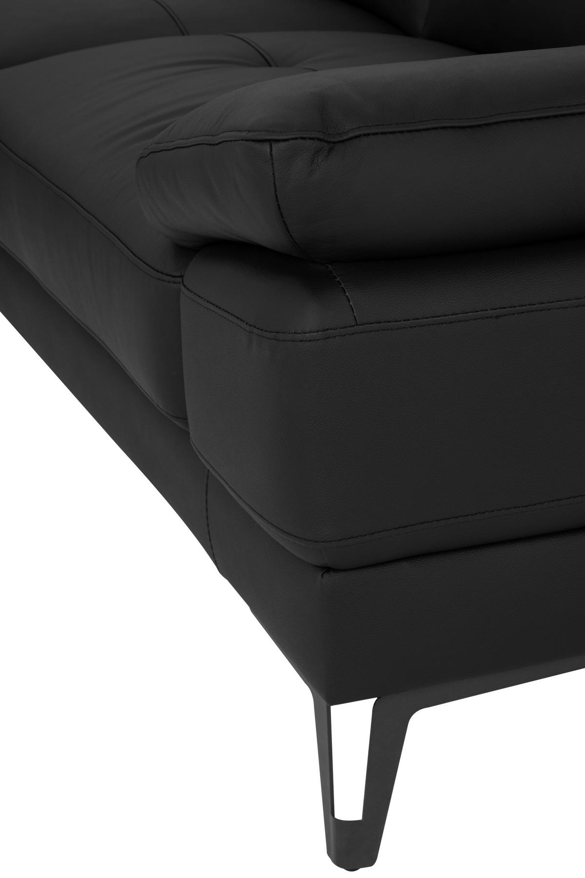 CloseUp von MID.YOU ECKSOFA Schwarz Echtleder.