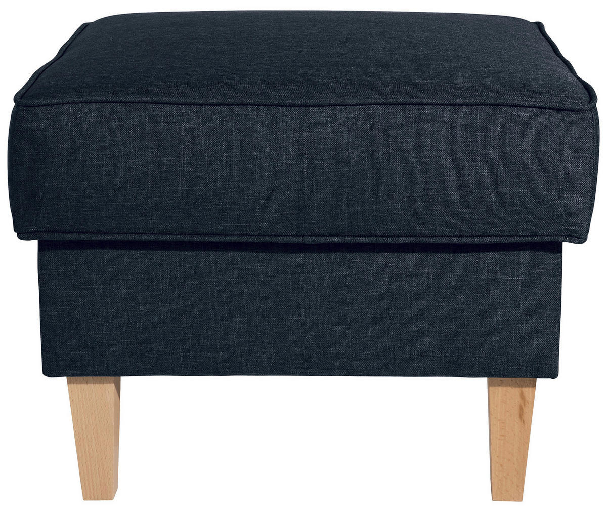 HOCKER in Textil Dunkelblau  - Buchefarben/Dunkelblau, Design, Holz/Textil (53/45/53cm) - Max Winzer