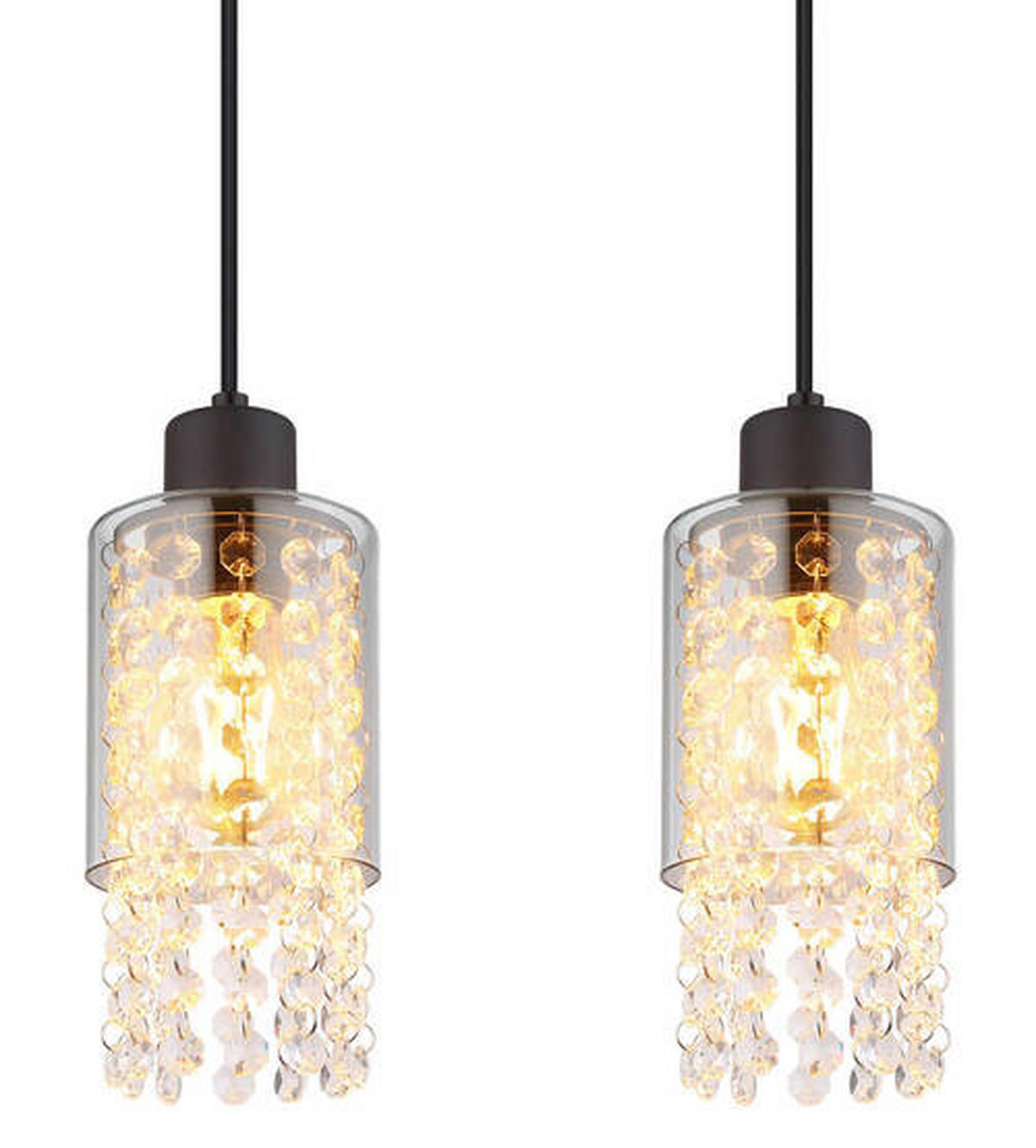 LAMPĂ SUSPENDATĂ 73/10/120 cm  - străveziu/negru, Konventionell, sticlă/metal (73/10/120cm) - Globo