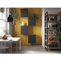 KÜCHENOBERSCHRANK 100/224,4/34,6 cm  in Schwarz, Eichefarben  - Eichefarben/Silberfarben, Basics, Holzwerkstoff/Metall (100/224,4/34,6cm) - Respekta