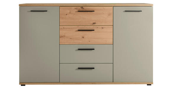 SIDEBOARD  150/92/38 cm 4 Schublade(n)  - Salbeigrün/Schwarz, KONVENTIONELL, Holzwerkstoff/Kunststoff (150/92/38cm) - Xora