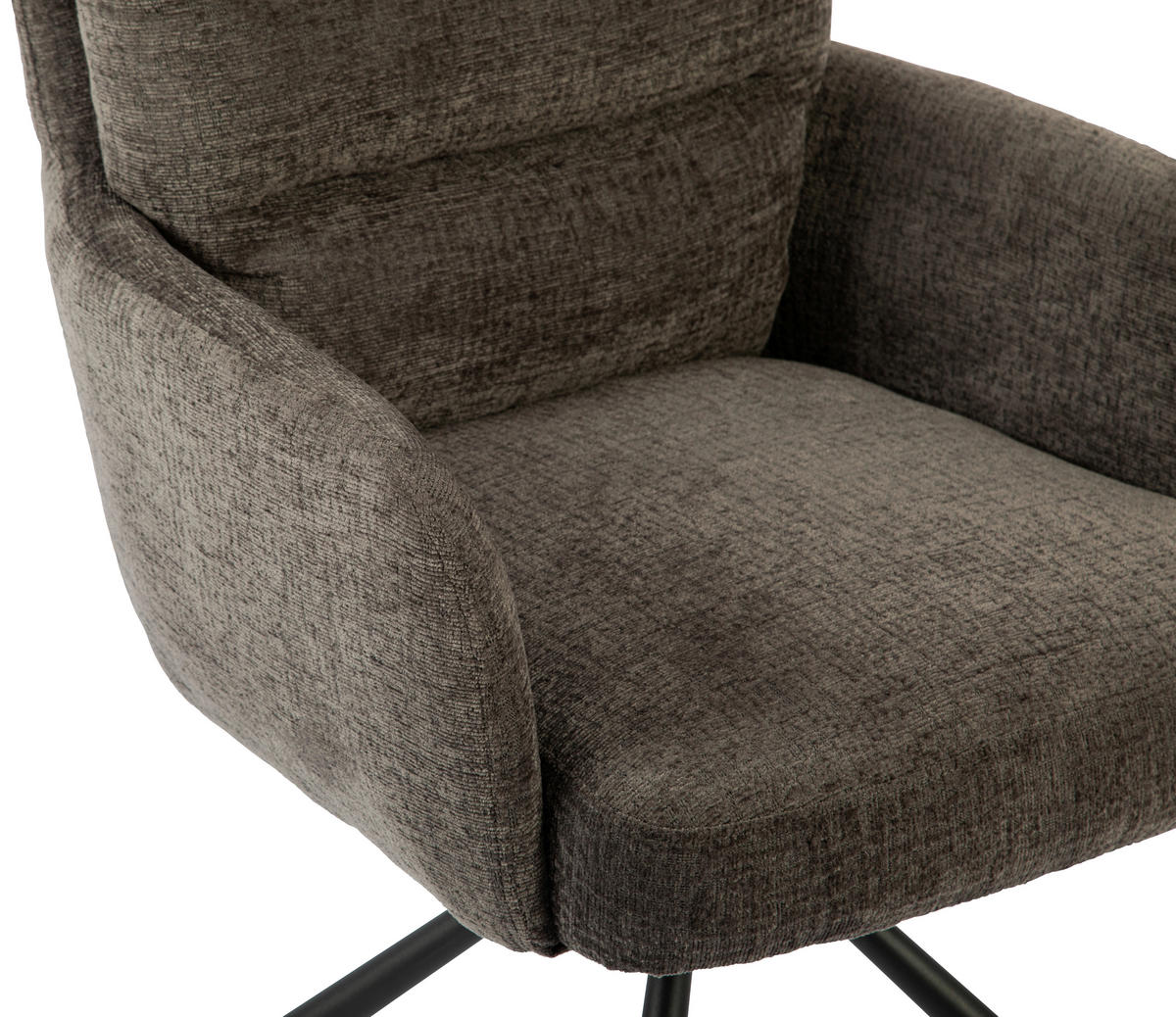ARMLEHNSTUHL  in Eisen Webstoff  - Schwarz/Grau, MODERN, Textil/Metall (57/95/65cm) - MID.YOU