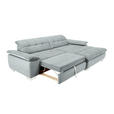 ECKSOFA in Mikrofaser Platinfarben  - Platinfarben/Chromfarben, Design, Textil/Metall (265/180cm) - Carryhome