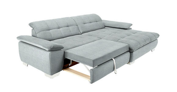 ECKSOFA in Mikrofaser Platinfarben  - Platinfarben/Chromfarben, Design, Textil/Metall (265/180cm) - Carryhome