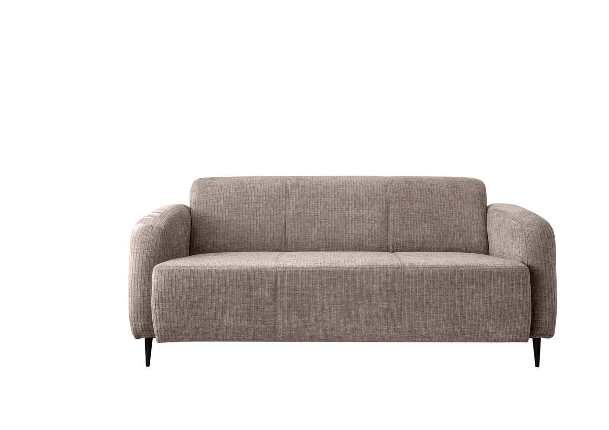 3-SITZER-SOFA  in Mikrofaser Beige  - Beige/Schwarz, MODERN, Textil/Metall (180/76/90cm) - Livetastic