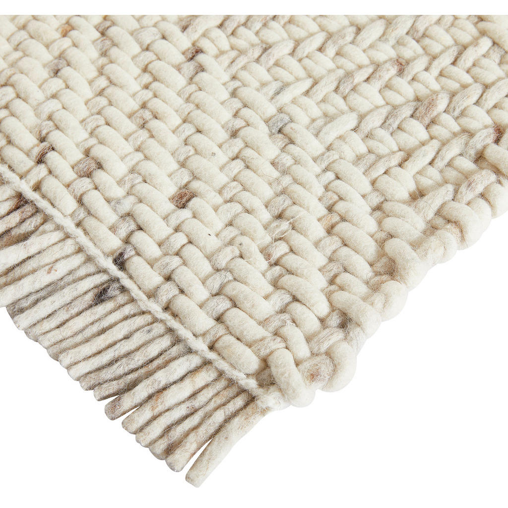 Thumbnail - Linea Natura Handwebteppich Kärnten, Weiß, Beige, Textil, Struktur, rechteckig, 160x230 cm, leicht zusammenrollbar, Tepp...