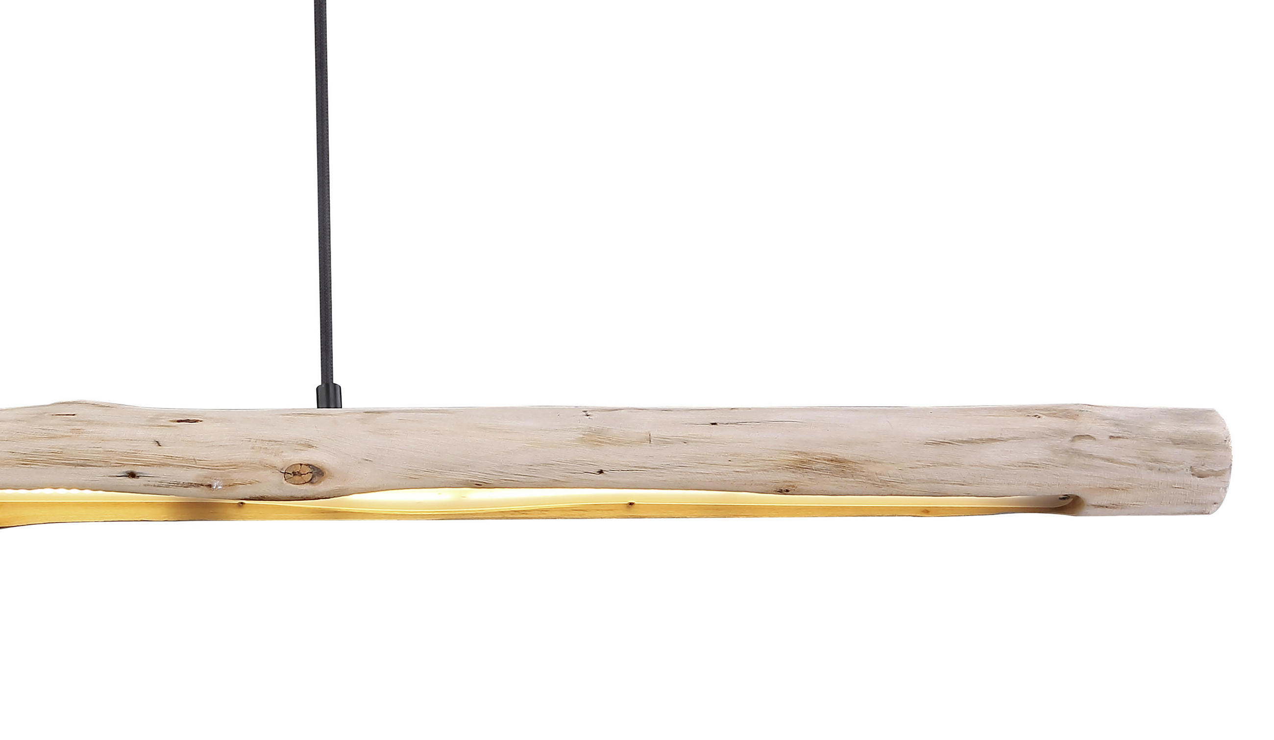 HÄNGELEUCHTE 120/7/150 cm    - Schwarz/Naturfarben, Basics, Holz/Metall (120/7/150cm) - Globo