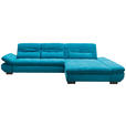 ECKSOFA Türkis Mikrofaser  - Türkis/Schwarz, Design, Textil/Metall (341/204cm) - Xora