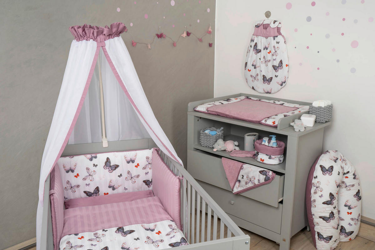 GITTERBETTSET Butterfly bunt  - Multicolor, Basics, Textil (43/23/35cm) - Bebe's Collection