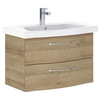 WASCHTISCHKOMBI 82 cm  - Chromfarben/Eichefarben, KONVENTIONELL, Keramik/Holzwerkstoff (82cm) - Pelipal