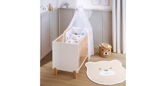 GITTERBETT-KOMPLETTSET 124,5/64,5/79 cm  - Braun/Weiß, Basics, Holz/Textil (124,5/64,5/79cm) - My Baby Lou