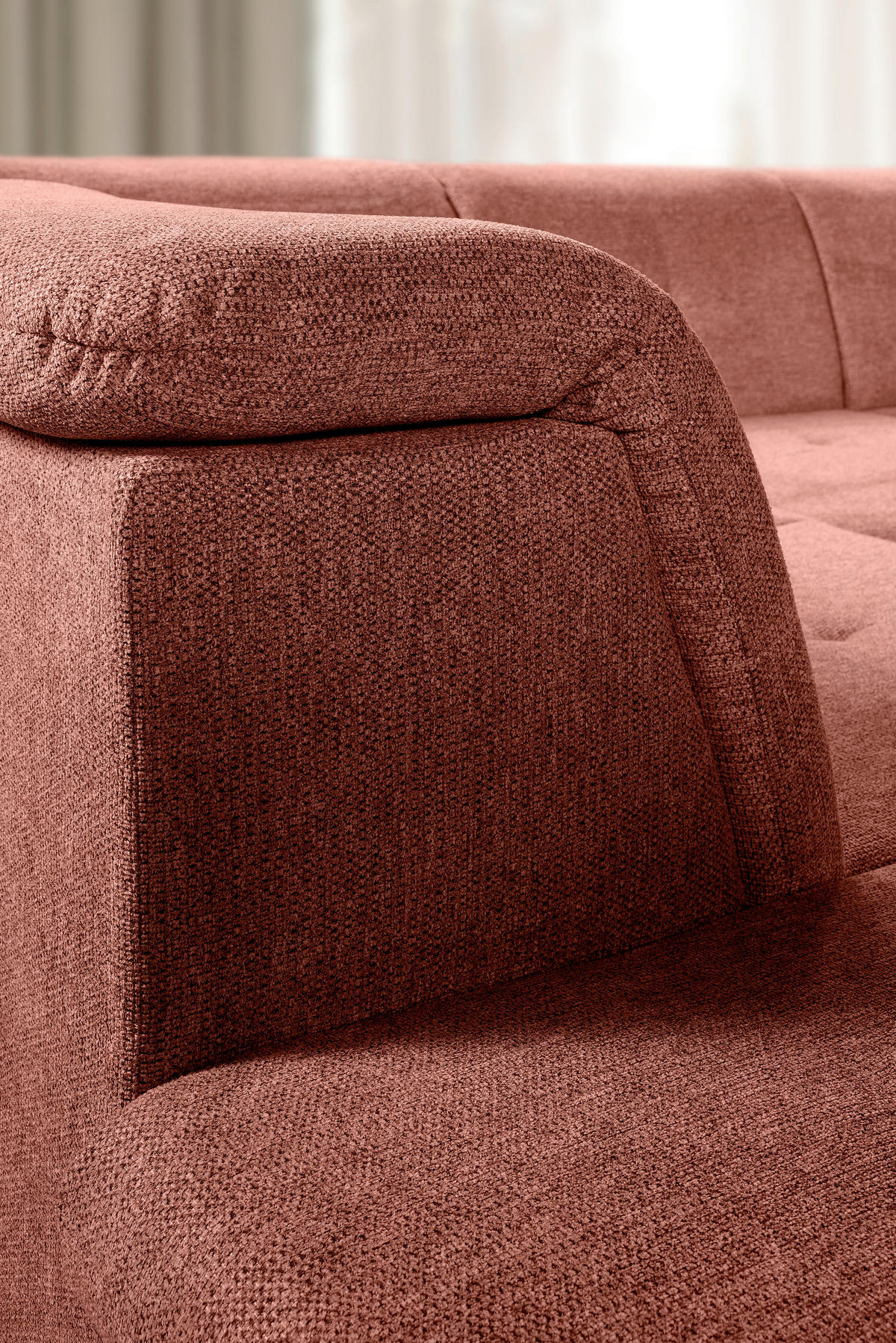 WOHNLANDSCHAFT Rostfarben Chenille  - Rostfarben/Grau, KONVENTIONELL, Kunststoff/Textil (188/340/240cm) - Carryhome