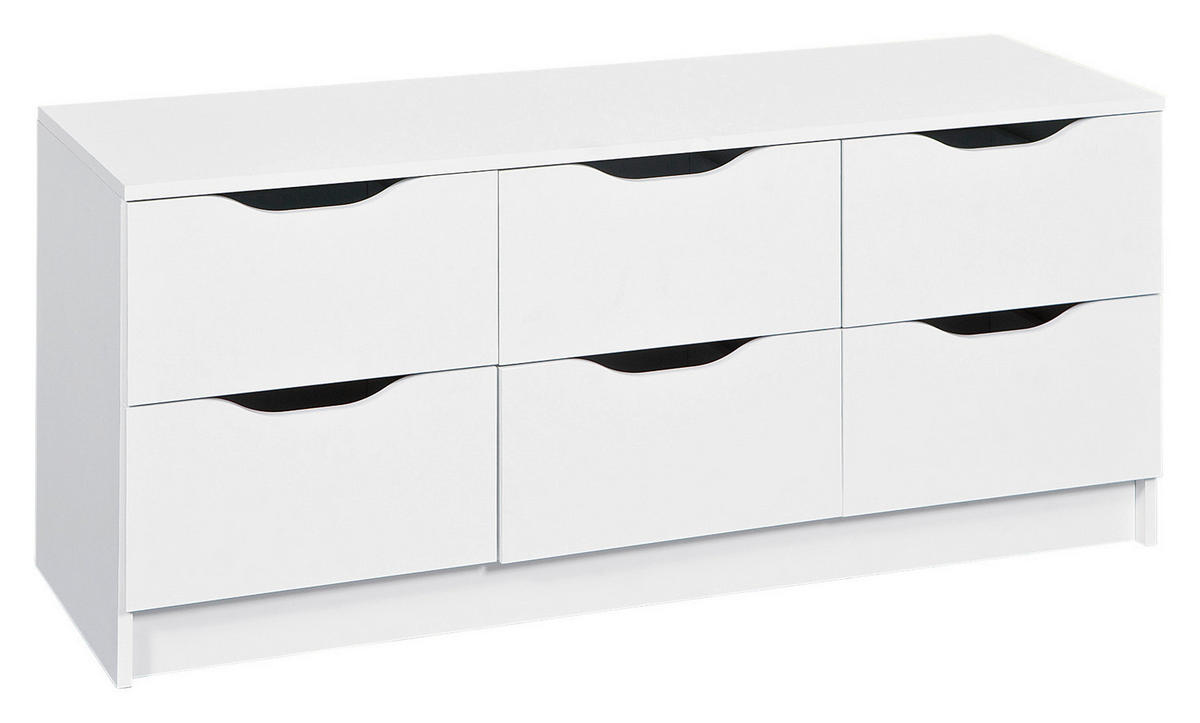 KOMODA, biela, 120/50/40 cm - biela, Lifestyle, kompozitné drevo (120/50/40cm) - MID.YOU