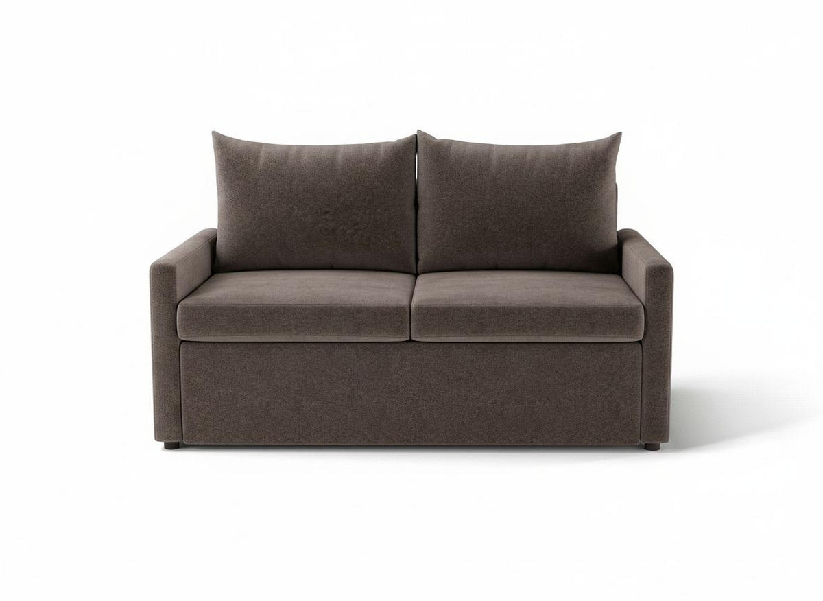 SCHLAFSOFA COLOGNE in Flachgewebe Braun  - Schwarz/Braun, Design, Kunststoff/Textil (152/89/92cm) - MID.YOU