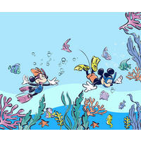 FOTOTAPETE MICKEY&MINNIE CORAL  - Naturfarben, Design, Textil (300/250cm) - Disney