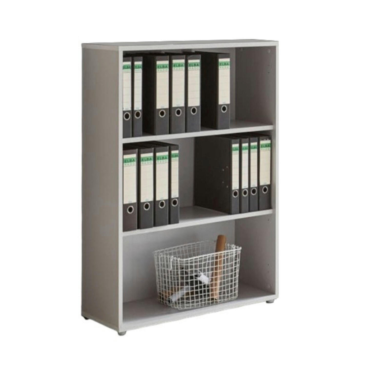 AKTENREGAL Grau  - Silberfarben/Grau, MODERN, Holzwerkstoff (84,4/113,6/33cm) - MID.YOU