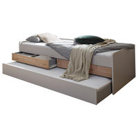 AUSZIEHBETT 120-210/200 cm  in Hellgrau, Eiche Artisan  - Hellgrau/Eiche Artisan, KONVENTIONELL, Holzwerkstoff/Kunststoff (120-210/200cm) - Venda