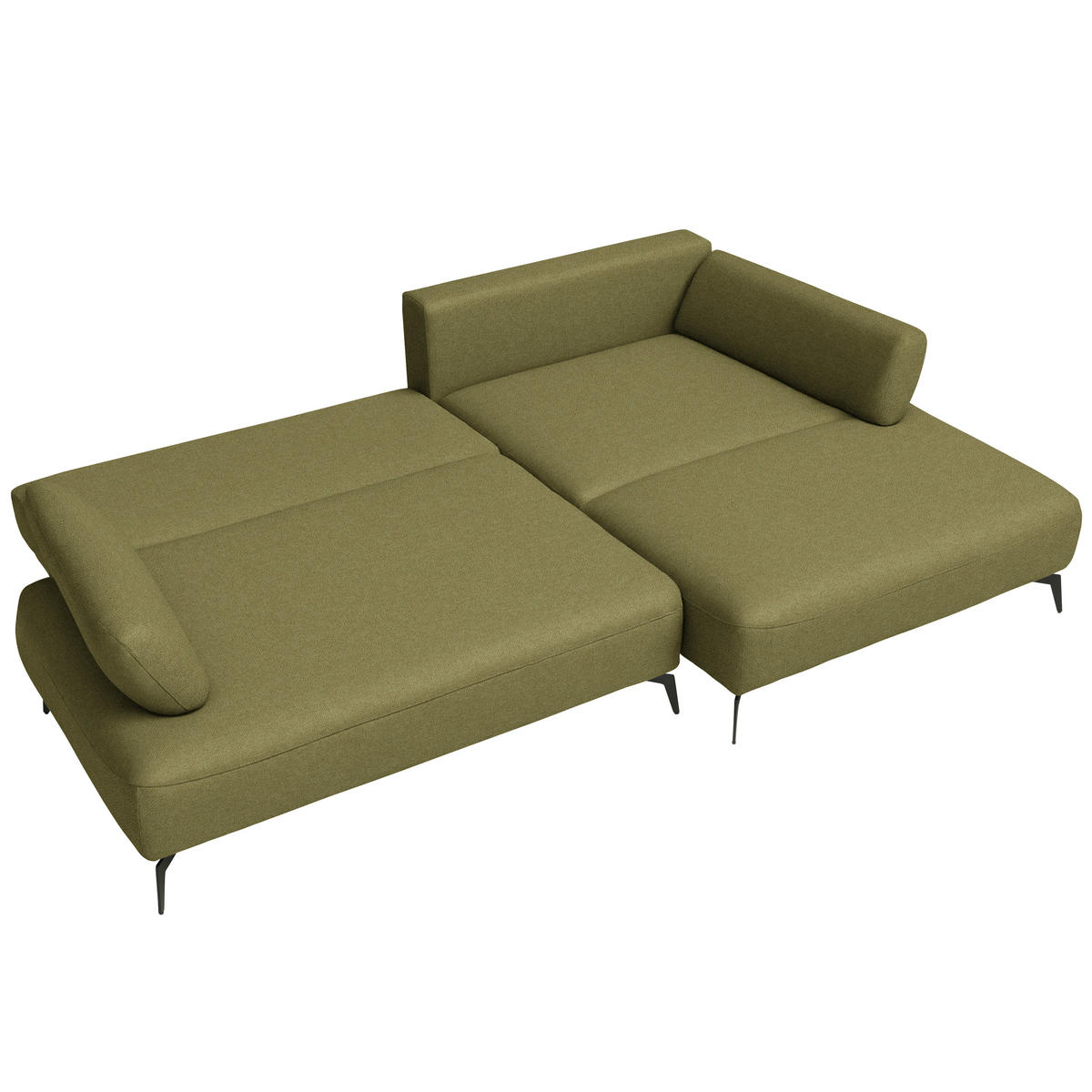 ECKSOFA Struktur Olivgrün  - Schwarz/Olivgrün, Design, Textil/Metall (284/186cm) - Lomoco