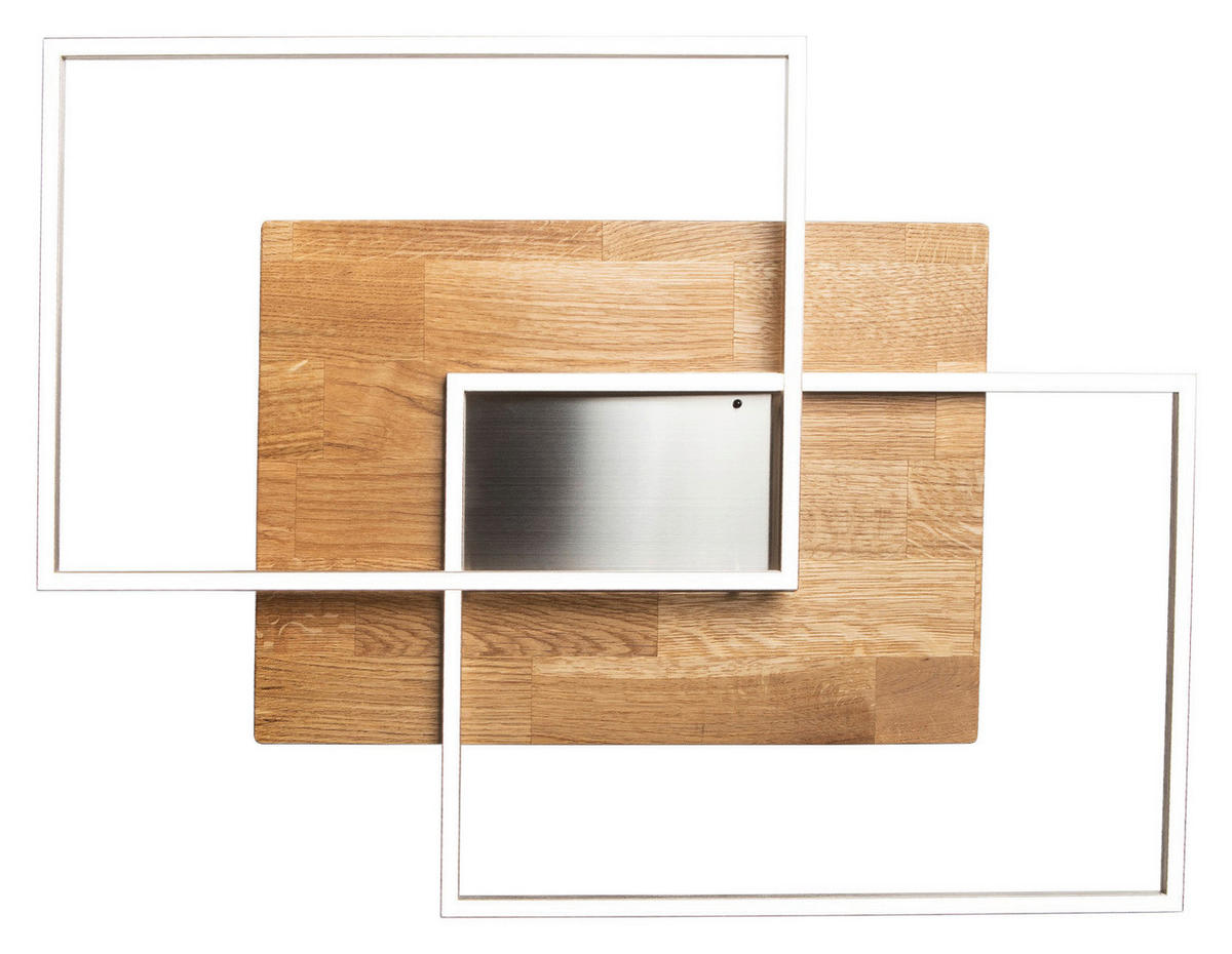 LED-DECKENLEUCHTE 15 W    50/42/7 cm  - Beige, Natur, Holz/Metall (50/42/7cm) - Waldwelt