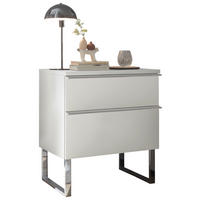 NACHTTISCH 60/65,8/43 cm  in Weiss  - Chromfarben/Weiss, Basics, Holzwerkstoff/Metall (60/65,8/43cm) - Dieter Knoll