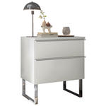 NACHTKÄSTCHEN 60/65,8/43 cm  in Weiß  - Chromfarben/Weiß, Basics, Holzwerkstoff/Metall (60/65,8/43cm) - Dieter Knoll