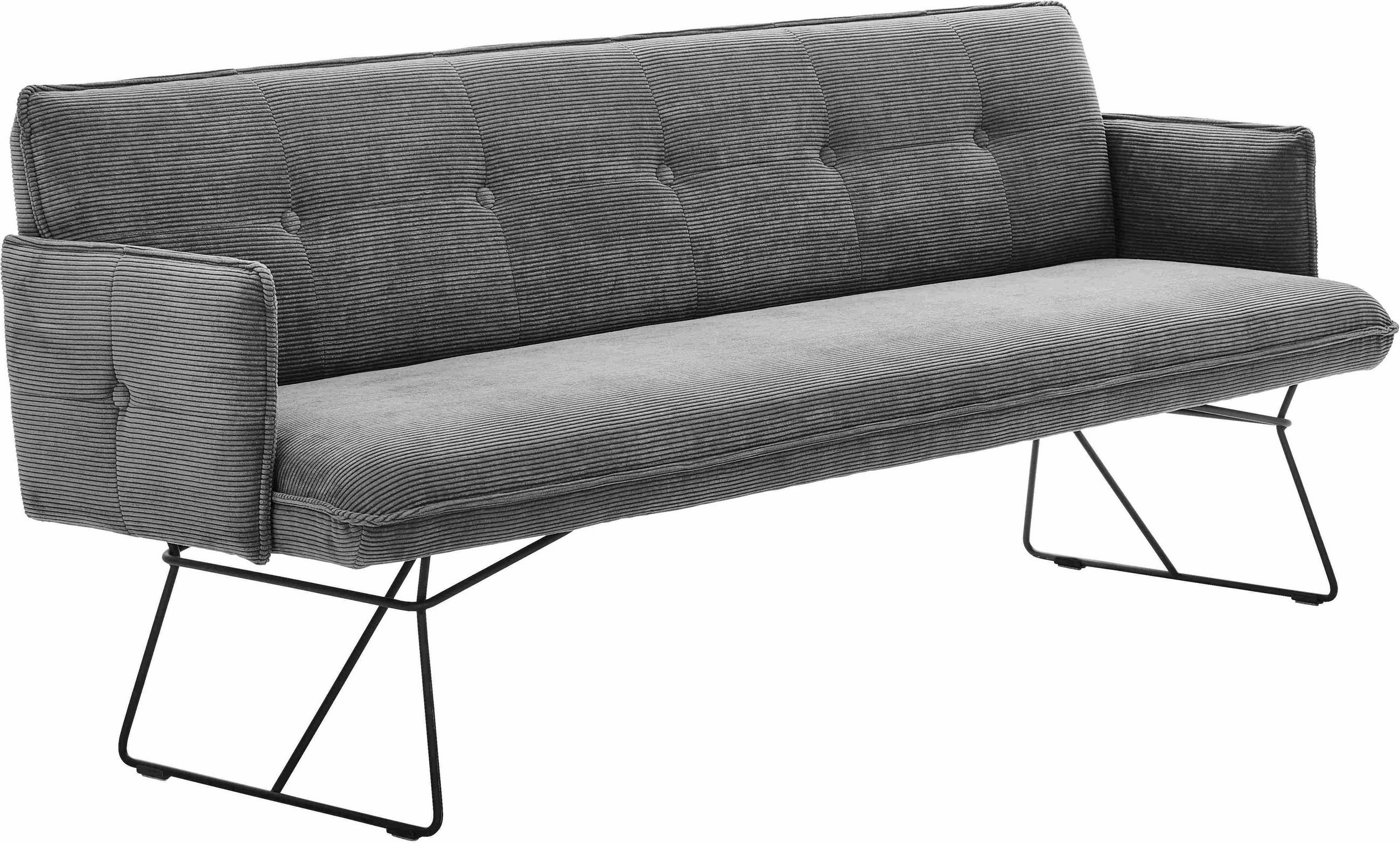 SITZBANK COCONUT - Anthrazit/Schwarz, Design, Textil/Metall (212/89/70cm) - Pure Home Lifestyle
