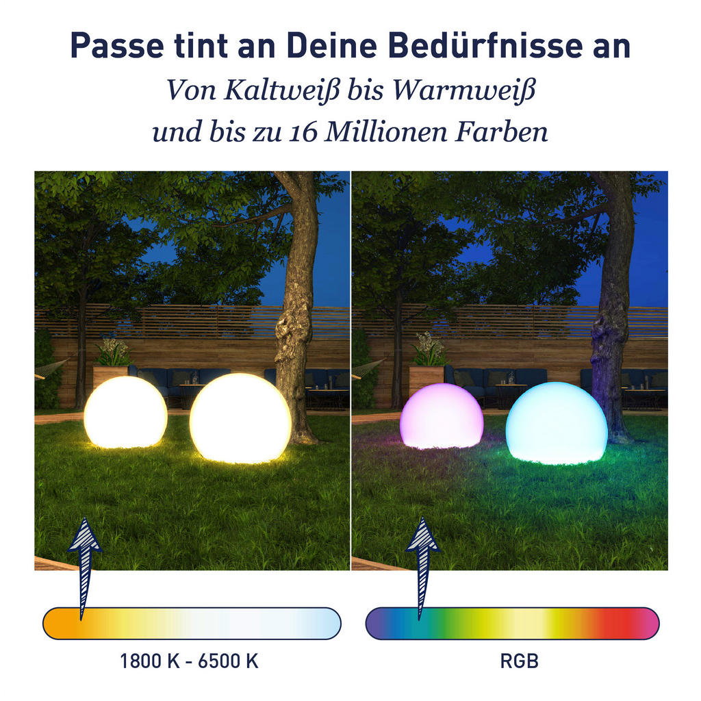 Thumbnail - Tint Solarleuchte Tint, Mehrfarbig, Kunststoff, Farbwechsler, ZigBee-Technologie, Smartphone-Steuerung, aufladbar über U...