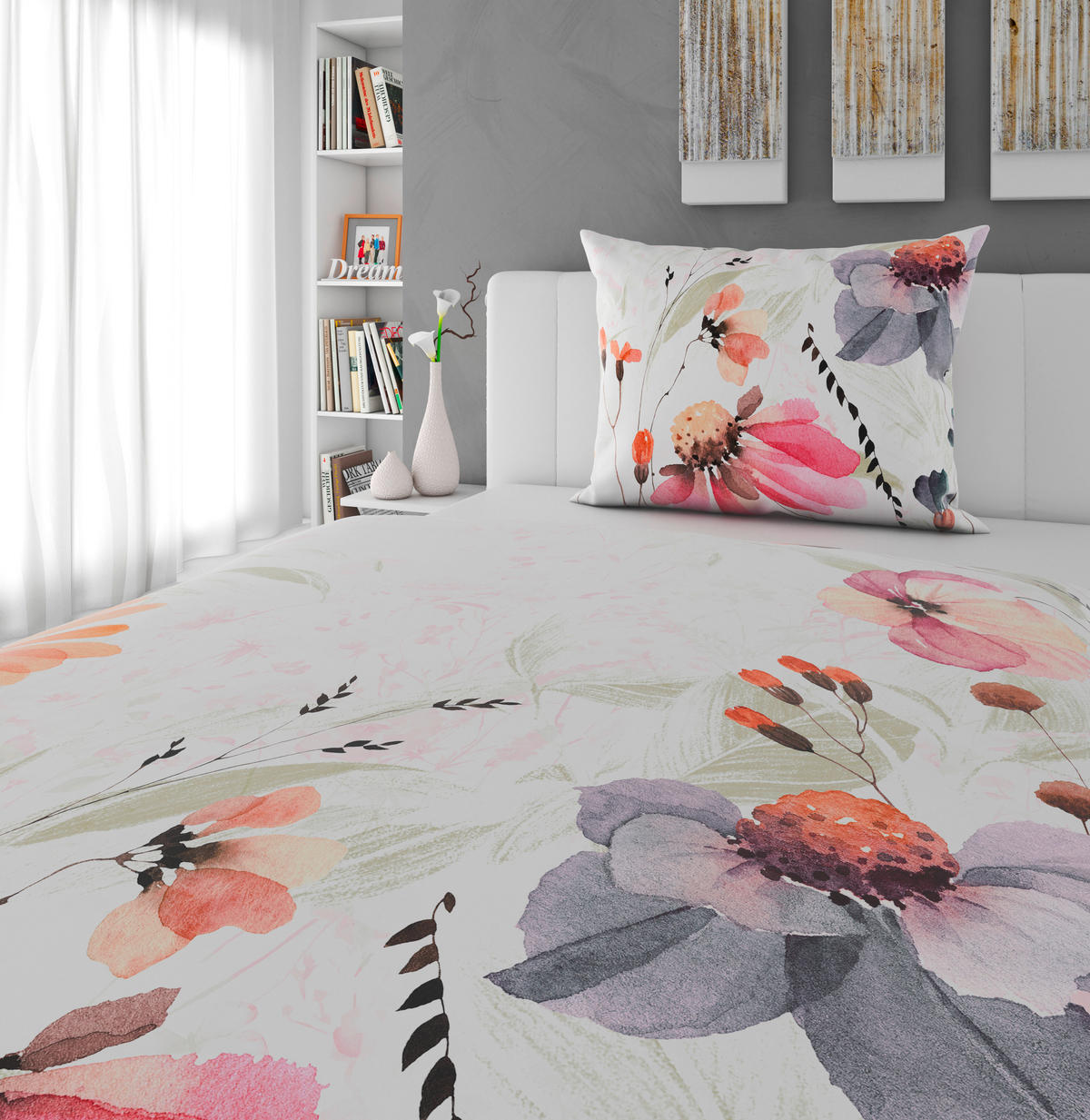 POSTEĽNÁ BIELIZEŇ, satén, viacfarebná, 140/200 cm - viacfarebná, Konventionell, textil (140/200cm) - Esposa