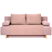 ZOFA S POSTELJNO FUNKCIJO,  roza tekstil  - roza/krem barve, Konvencionalno, tekstil/les (191/92/89cm) - Carryhome