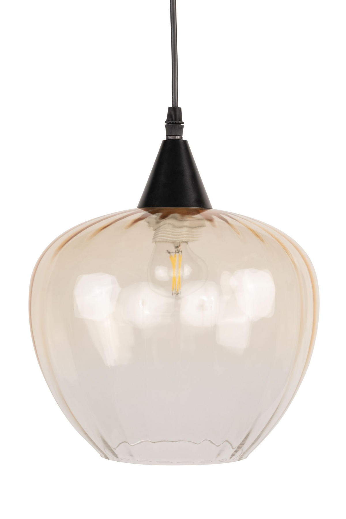 ZÁVĚSNÉ SVÍTIDLO, 23/150 cm  - černá/koňaková, Trend, kov/sklo (23/150cm) - Dieter Knoll