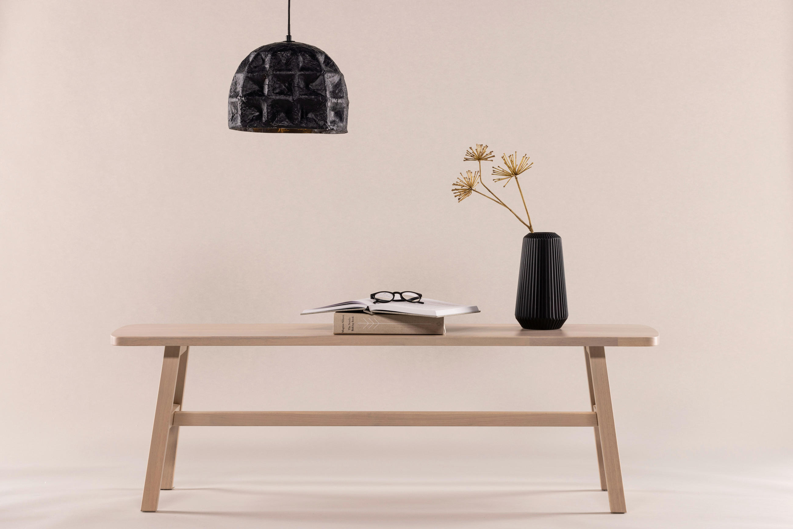 SITZBANK 140/45/35 cm Weiß Kautschukholz furniert  - Weiß, Design, Holz (140/45/35cm) - Livetastic