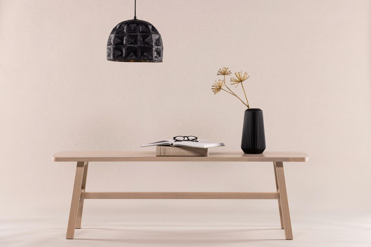 SITZBANK 140/45/35 cm Weiß Kautschukholz furniert  - Weiß, Design, Holz (140/45/35cm) - Livetastic