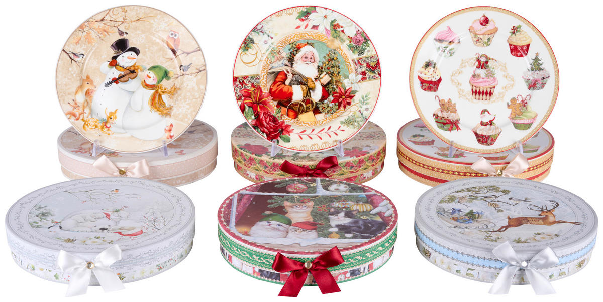 TALÍŘEK NA DORT, keramika, 20 cm - vícebarevná, Lifestyle, keramika (20cm) - X-Mas