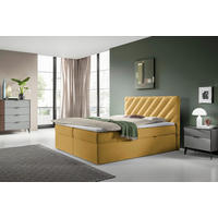 BOXBETT 140/200 cm  in Gelb  - Gelb/Schwarz, Modern, Textil (140/200cm) - MID.YOU