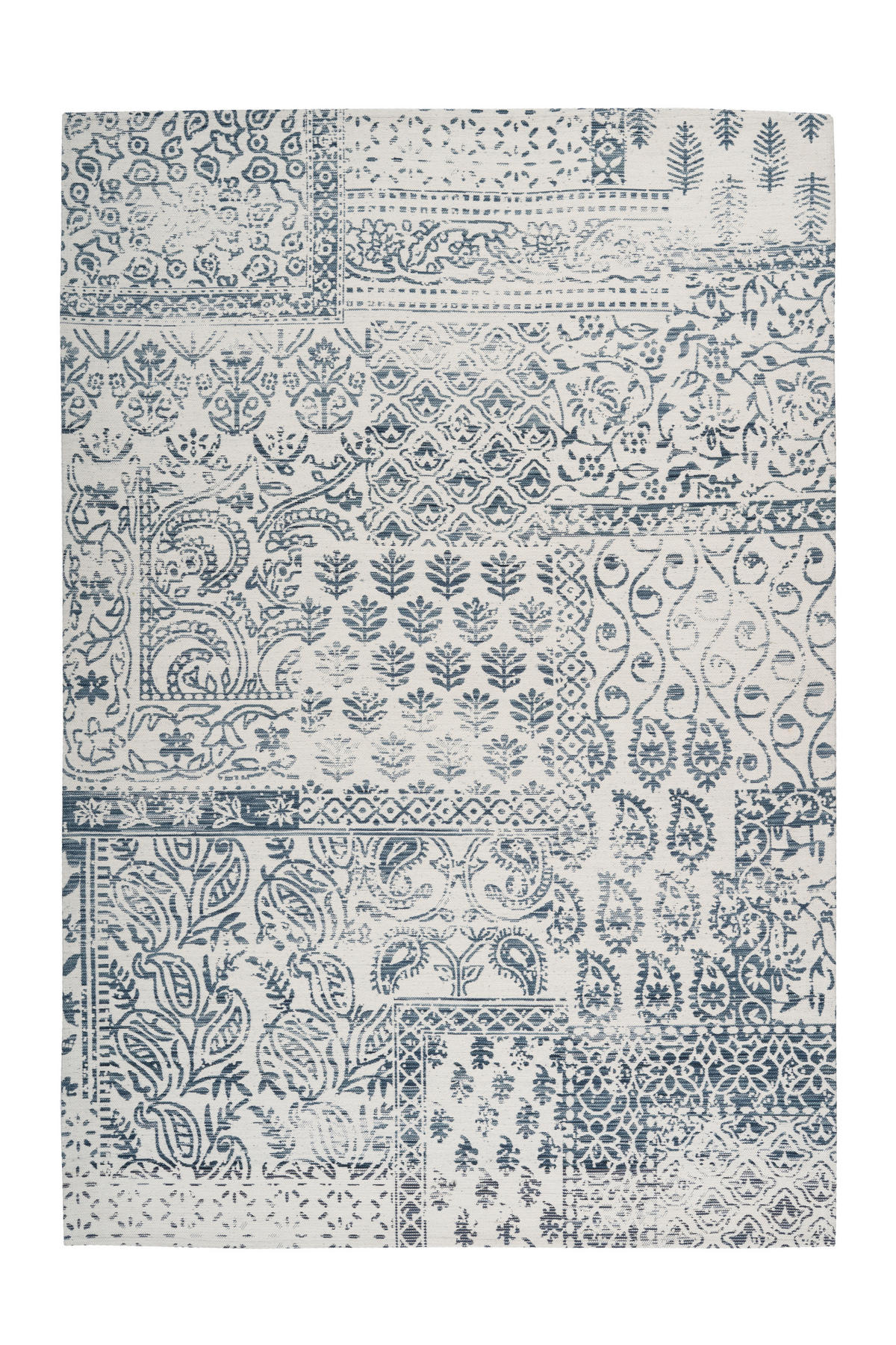 VENKOVNÍ KOBEREC, 120/170 cm, krémová, tmavě modrá - krémová/tmavě modrá, Lifestyle, textil/plast (120/170cm)