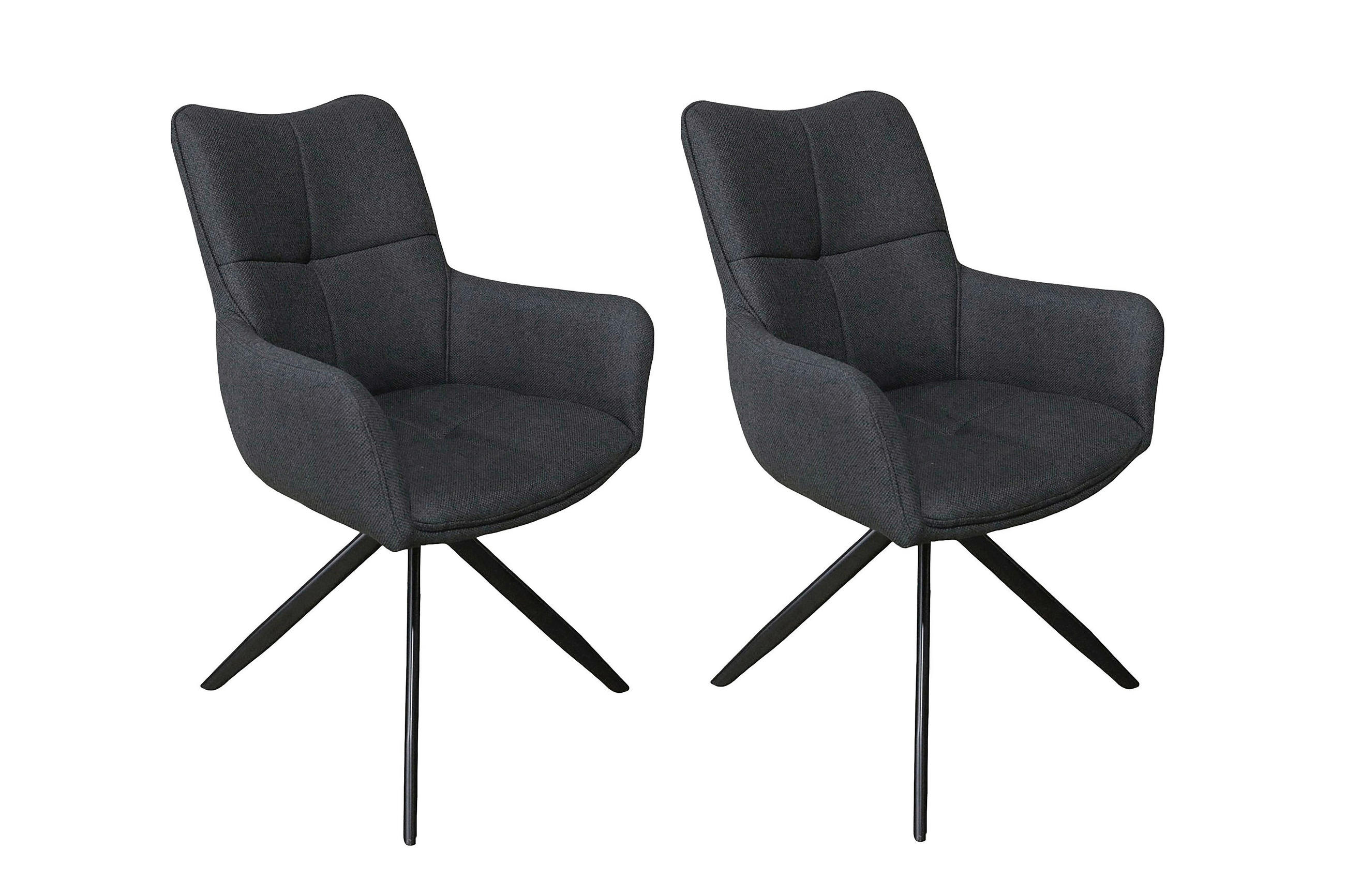 Mid.you Armlehnstuhl-Set Hamilton Dunkelgrau 57x90x63 cm