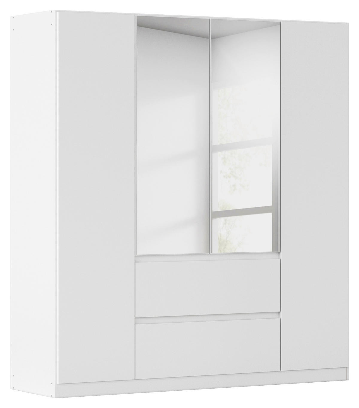 Nidda B: 181 cm Weiß 181/197/54 cm,  in Silberfarben, Weiß, 4-türig  - Silberfarben/Weiß, Basics, Holzwerkstoff (181/197/54cm) - Rauch Möbel