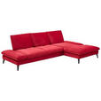 ECKSOFA Rot  - Rot/Schwarz, Design, Textil/Metall (338/176cm) - Voleo